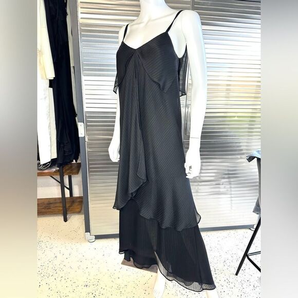 NWT Fashionstar Saks Layered Maxi Dress Black 2 - Picture 1 of 11